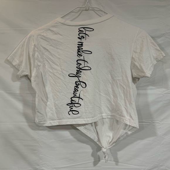 On Fire Crop Top Girls Shirt Size S Beautiful Positive Vibes Only T Shirt - Picture 4 of 5